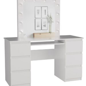 Zestaw Toaletka KUBA + LUSTRO MARINA Biały